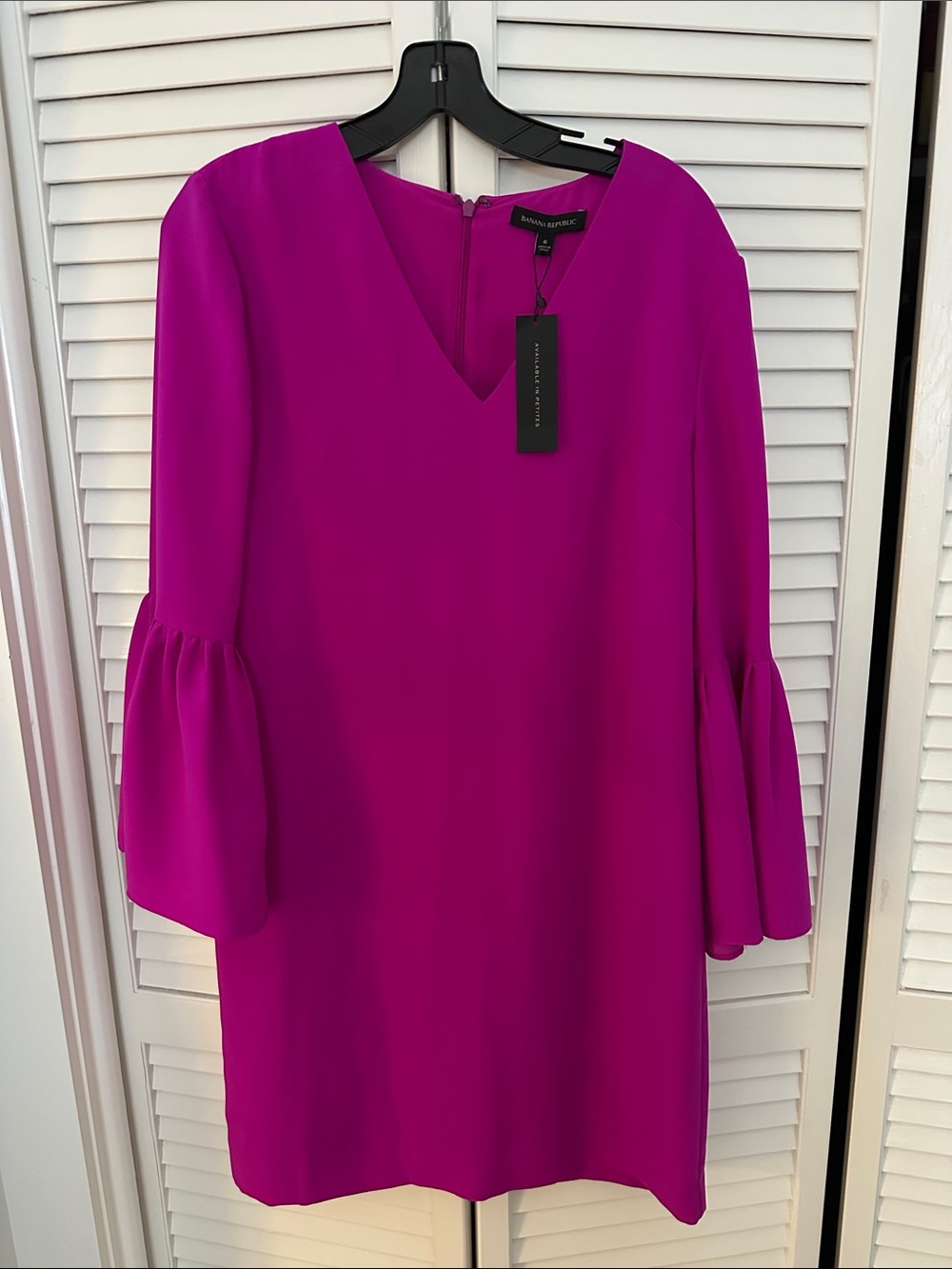 Banana Republic Fuchsia Shift Mini Dress with Flared Sleeves